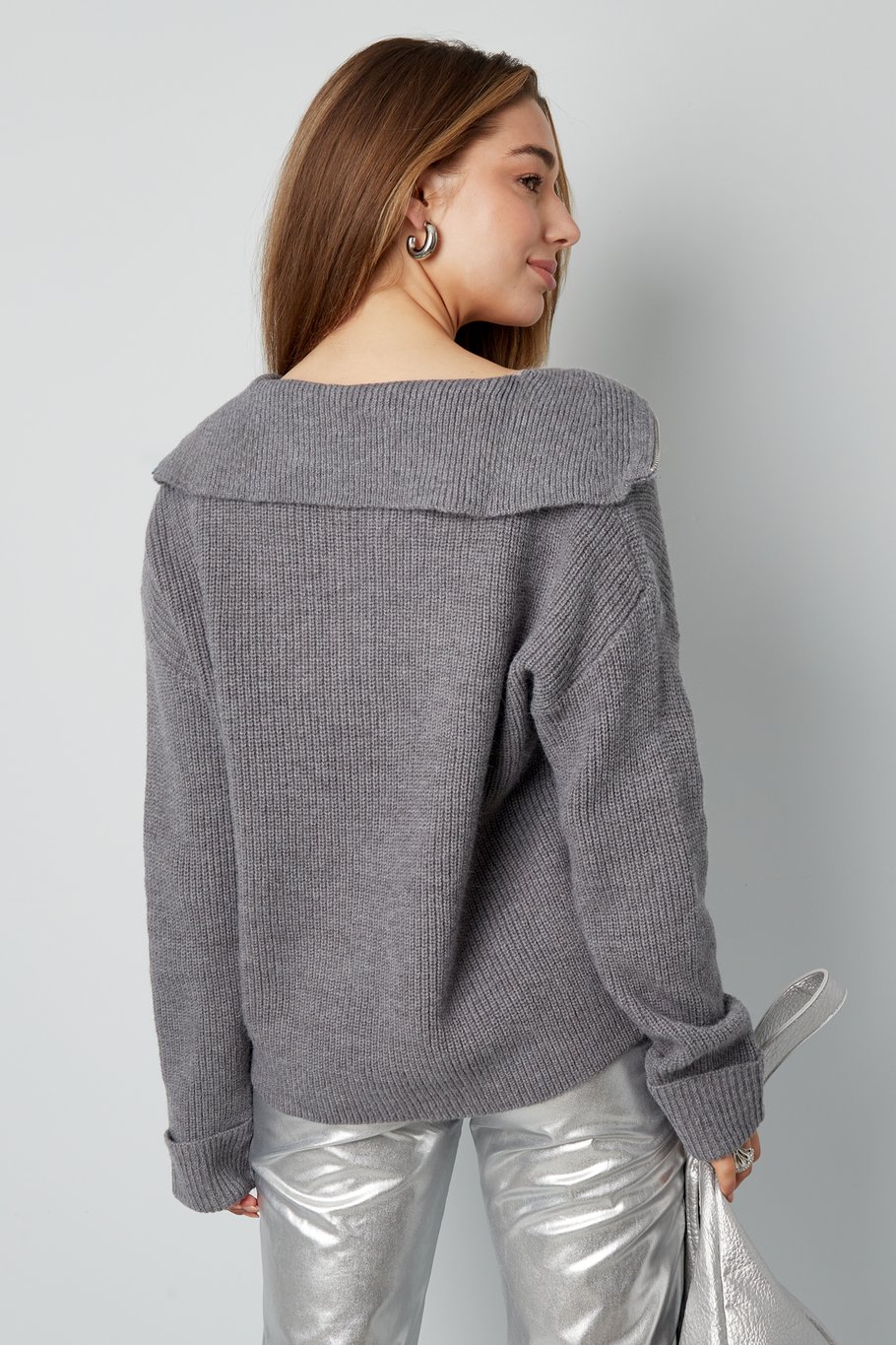 Neutraler Strickpullover - Schwarz Bild11